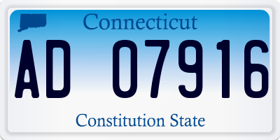 CT license plate AD07916