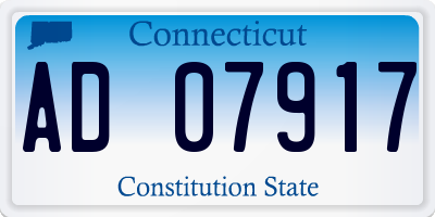 CT license plate AD07917