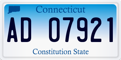 CT license plate AD07921