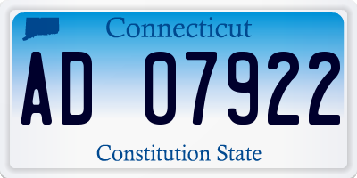 CT license plate AD07922