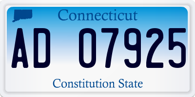 CT license plate AD07925