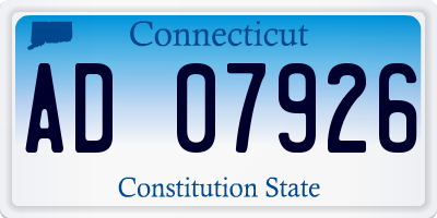 CT license plate AD07926