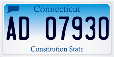 CT license plate AD07930