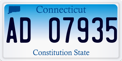CT license plate AD07935