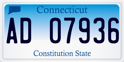 CT license plate AD07936