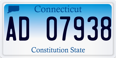 CT license plate AD07938