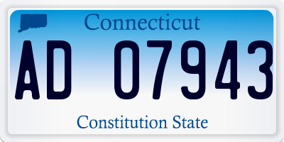 CT license plate AD07943