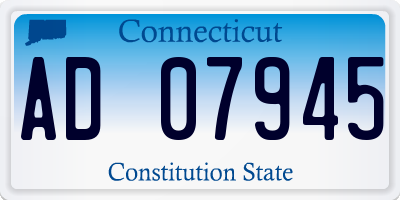 CT license plate AD07945