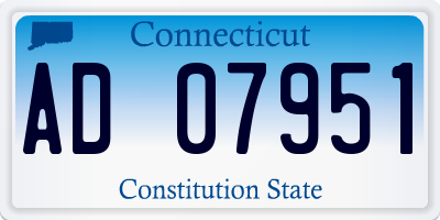 CT license plate AD07951