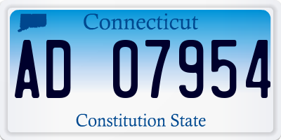 CT license plate AD07954