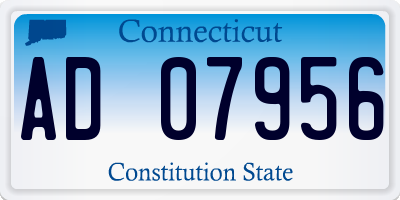 CT license plate AD07956