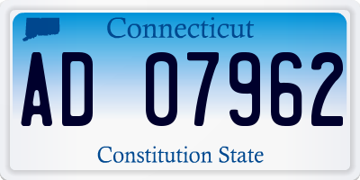 CT license plate AD07962