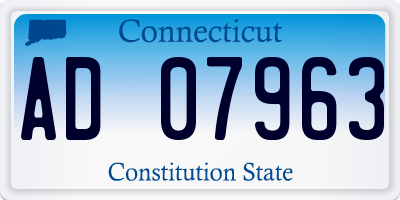 CT license plate AD07963