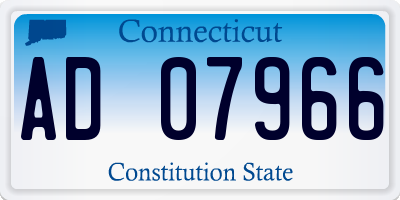 CT license plate AD07966