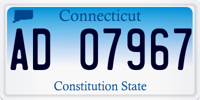 CT license plate AD07967