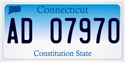 CT license plate AD07970