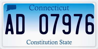 CT license plate AD07976