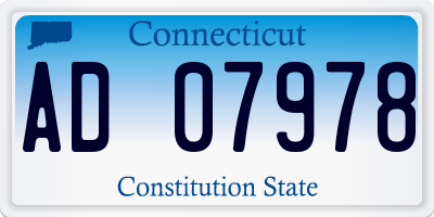 CT license plate AD07978
