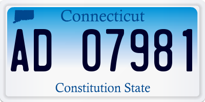 CT license plate AD07981