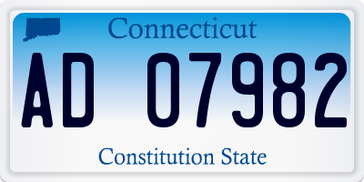 CT license plate AD07982