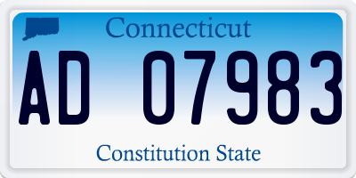 CT license plate AD07983