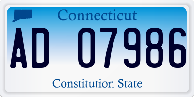 CT license plate AD07986