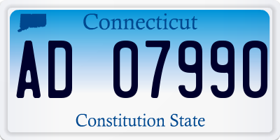CT license plate AD07990