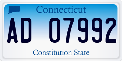 CT license plate AD07992