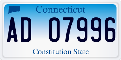 CT license plate AD07996