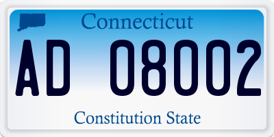 CT license plate AD08002