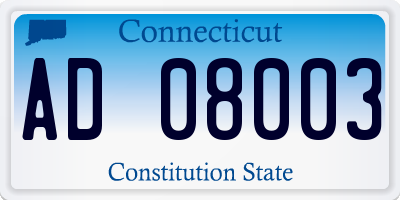 CT license plate AD08003