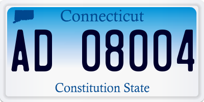 CT license plate AD08004