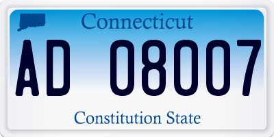 CT license plate AD08007