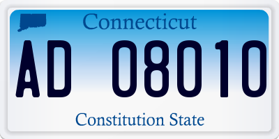 CT license plate AD08010