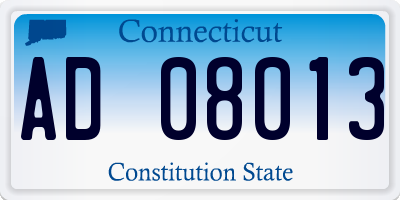 CT license plate AD08013