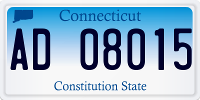 CT license plate AD08015
