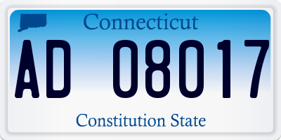 CT license plate AD08017