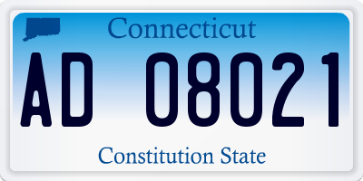 CT license plate AD08021