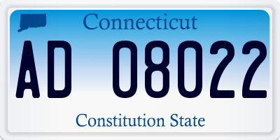 CT license plate AD08022