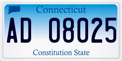 CT license plate AD08025