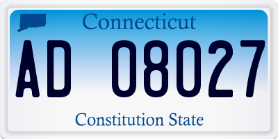 CT license plate AD08027