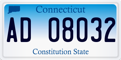 CT license plate AD08032