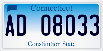 CT license plate AD08033