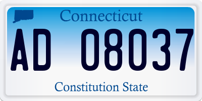CT license plate AD08037
