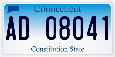 CT license plate AD08041
