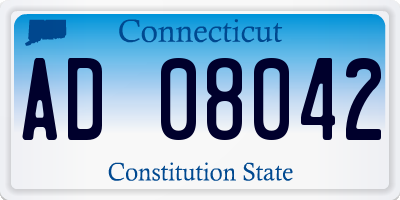 CT license plate AD08042