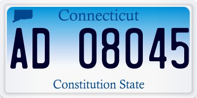 CT license plate AD08045