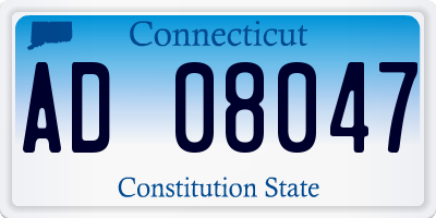 CT license plate AD08047