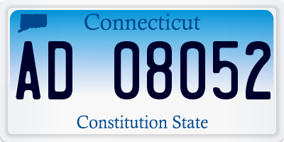 CT license plate AD08052