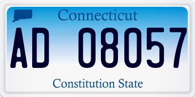 CT license plate AD08057